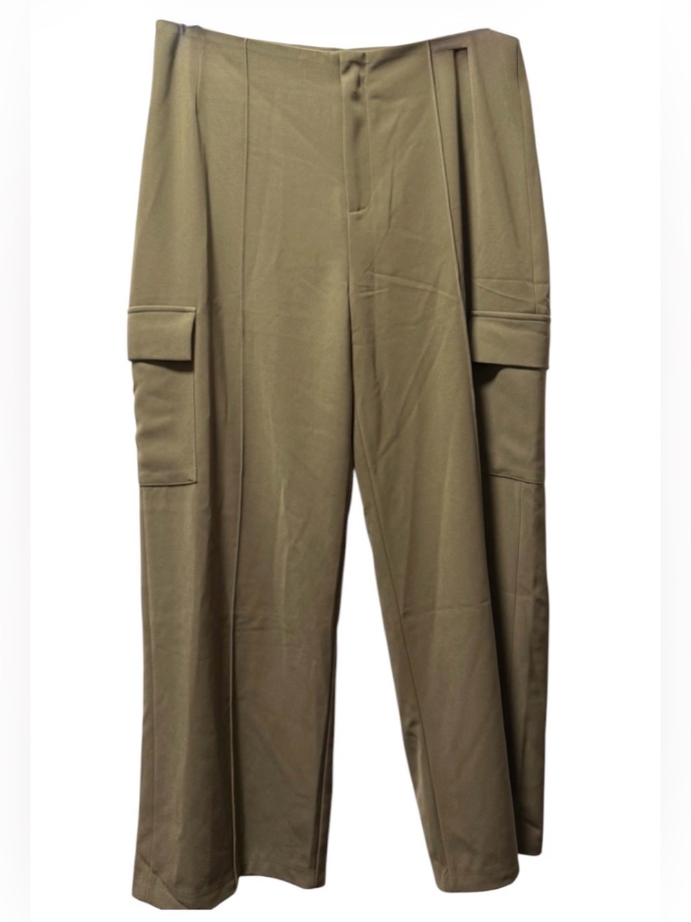 NWT Veiled Rumer Wide Leg Cargo Pants Olive Utility High Rise XL - Picture 2 of 6